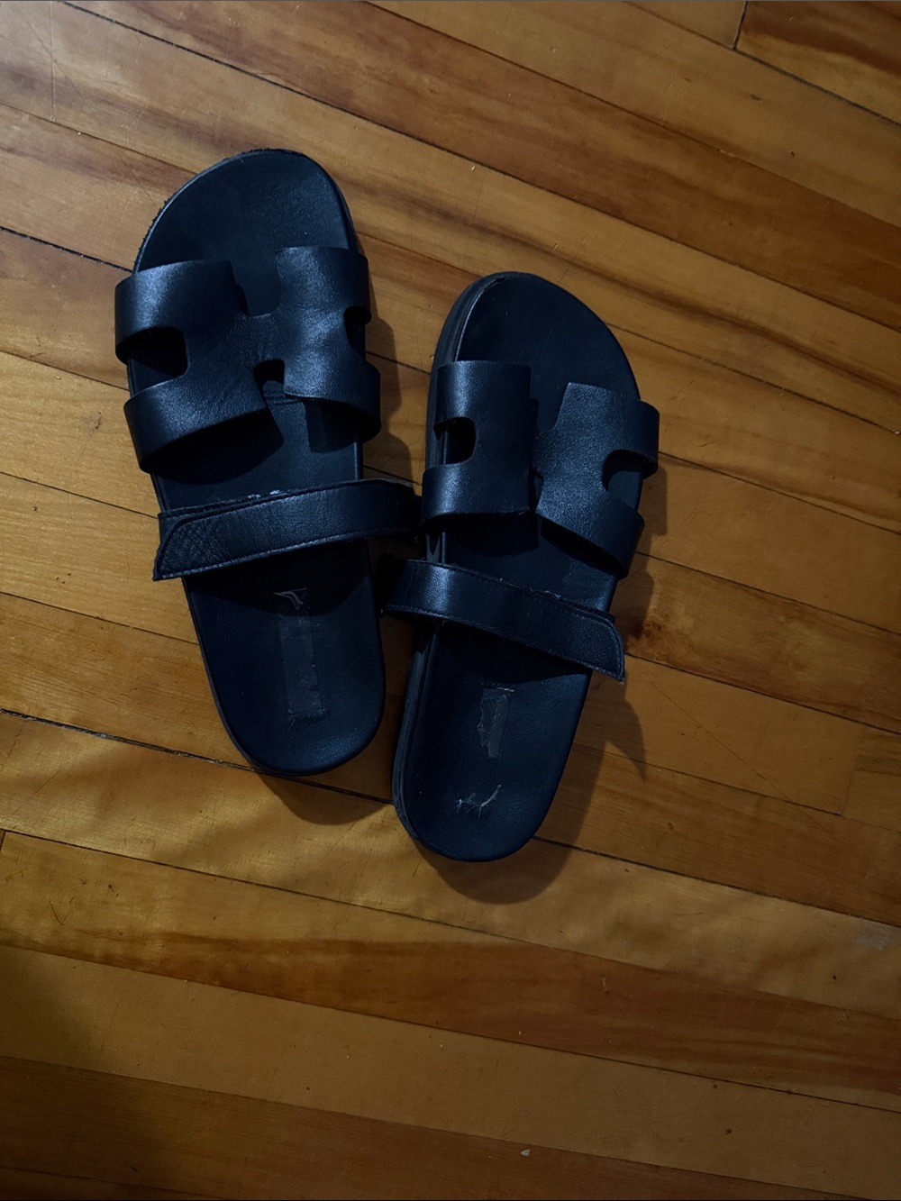 Steve Madden Black Double-Strap Slide Sandals with Adjustable Band